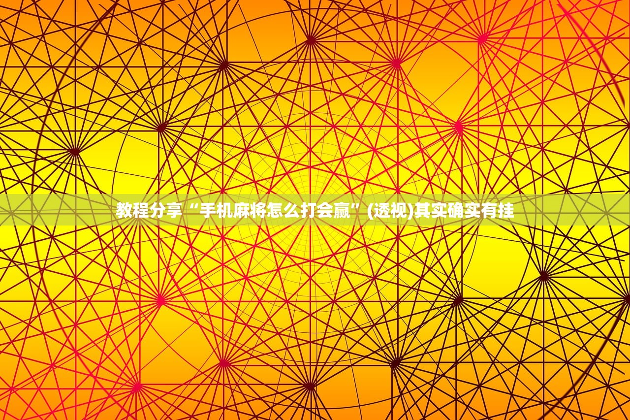 教程分享“手机麻将怎么打会赢”(透视)其实确实有挂